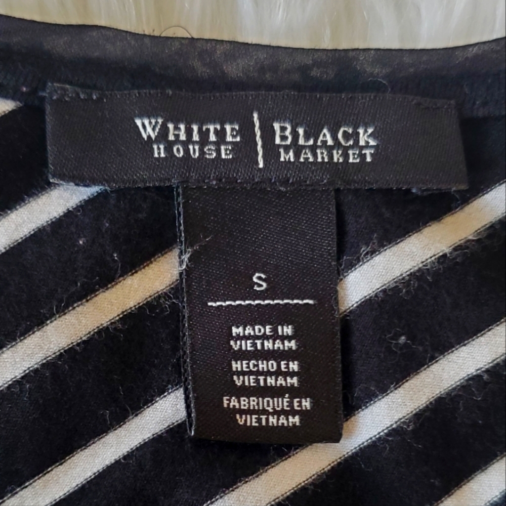 White House Black Market Black And White Striped Sleeveless Top Size S - Picture 4 of 7